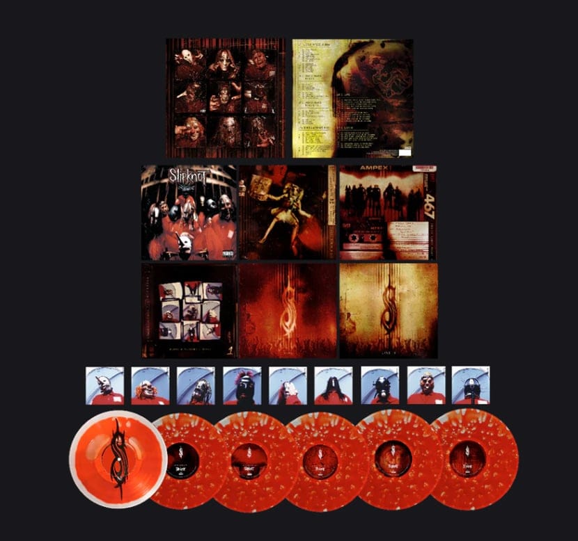 Image contains scans of the box set artwork, photocards of the original nine members, and the six filled vinyl pressings.