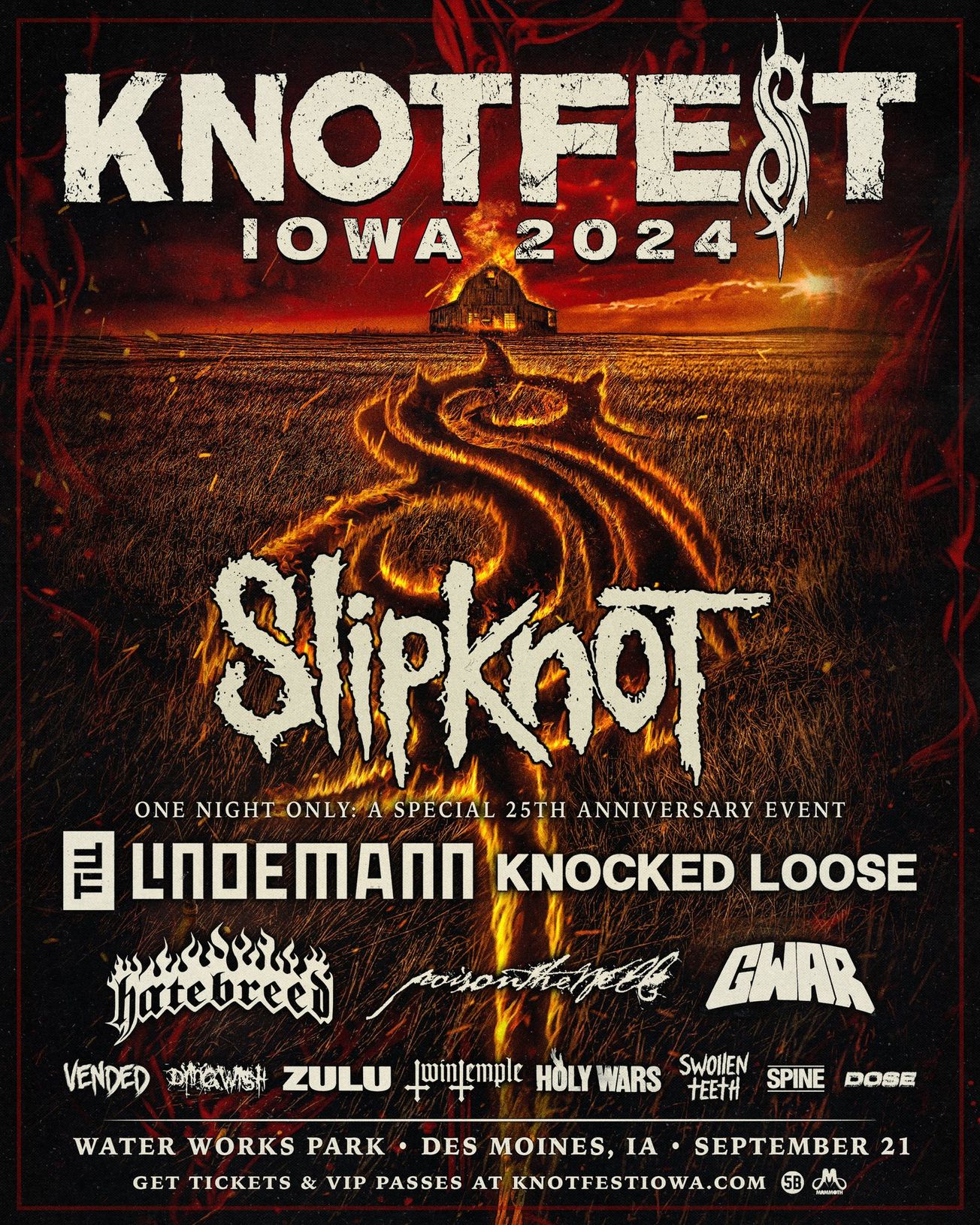 Slipknot Announce Knotfest Iowa 2024 to Feature Till Lindemann, Knocked Loose, Hatebreed, Poison The Well, Gwar and More