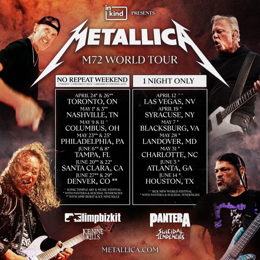 Metallica Confirmed for Sick New World 2025