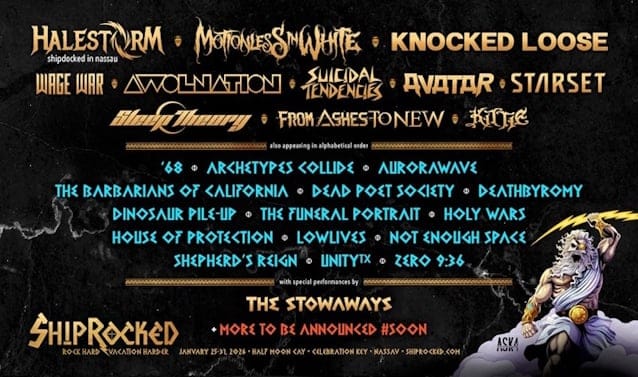 Halestorm, Motionless In White, Knocked Loose and more to set sail for ShipRocked 2026