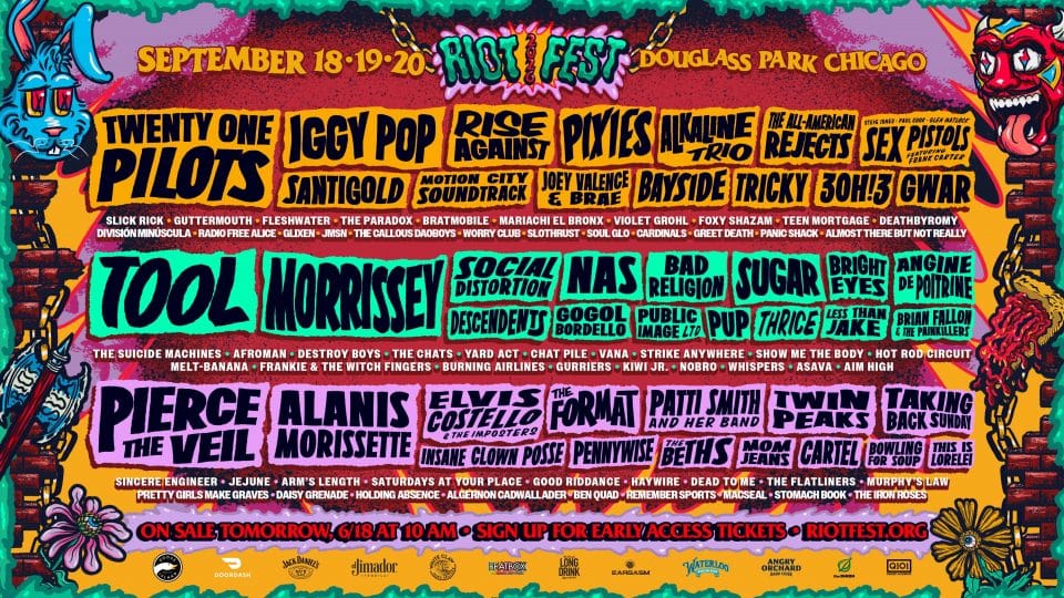 Riot Fest Releases Daily Lineups, One- And Two-Day Tickets on Sale
